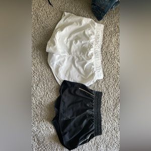 White and black athletic shorts
